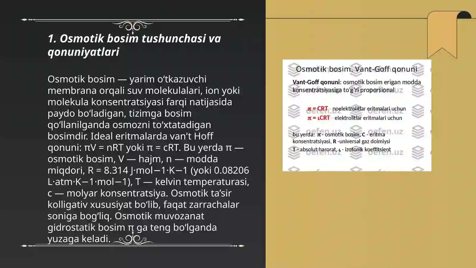 Biologik eritmalarning osmotik ontonik bosimlari 3