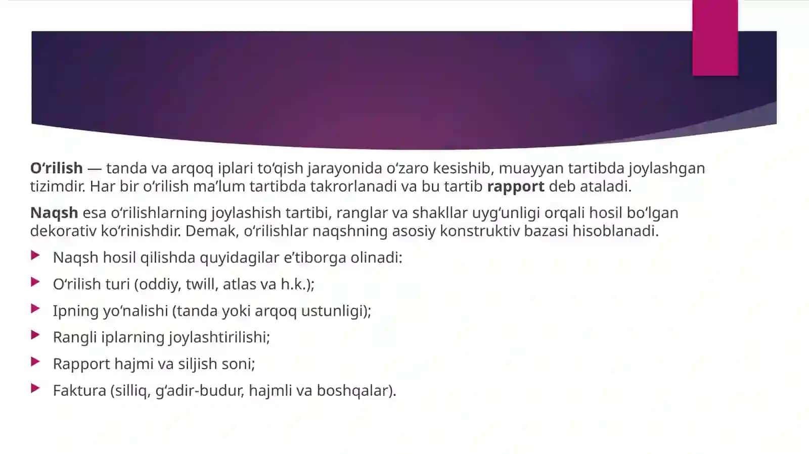 To‘quv o‘rilishlari asosida naqsh hosil qilish 3