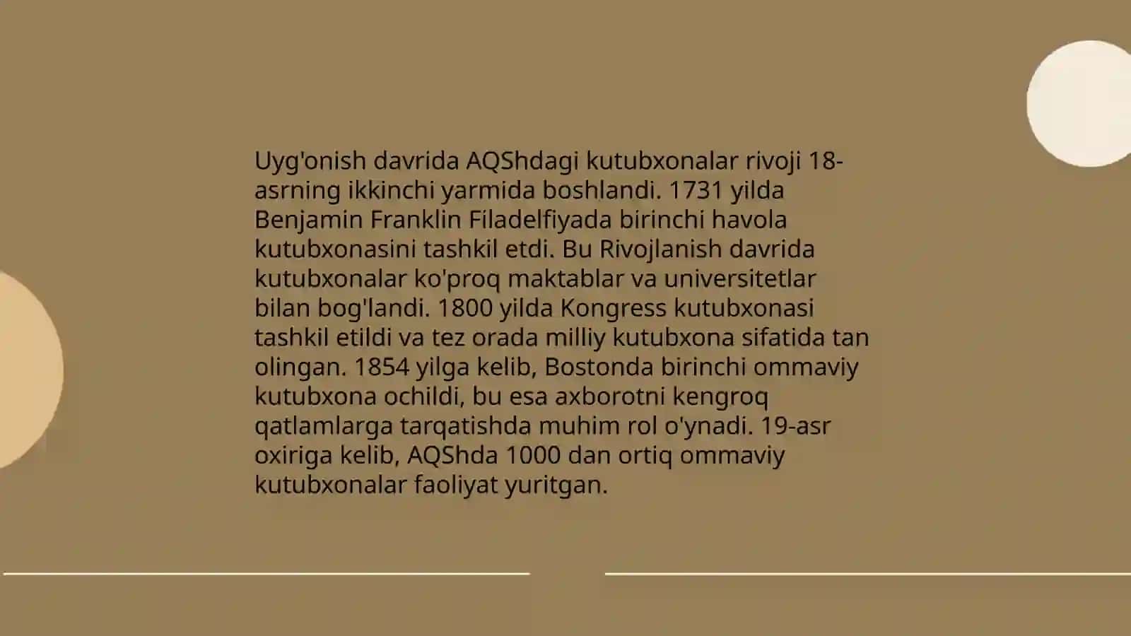 Uyg'onish davrida AQSh va Angliya kutubxonalari 3