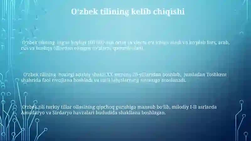Oʻzbek Tilining qiyoslanishi 3