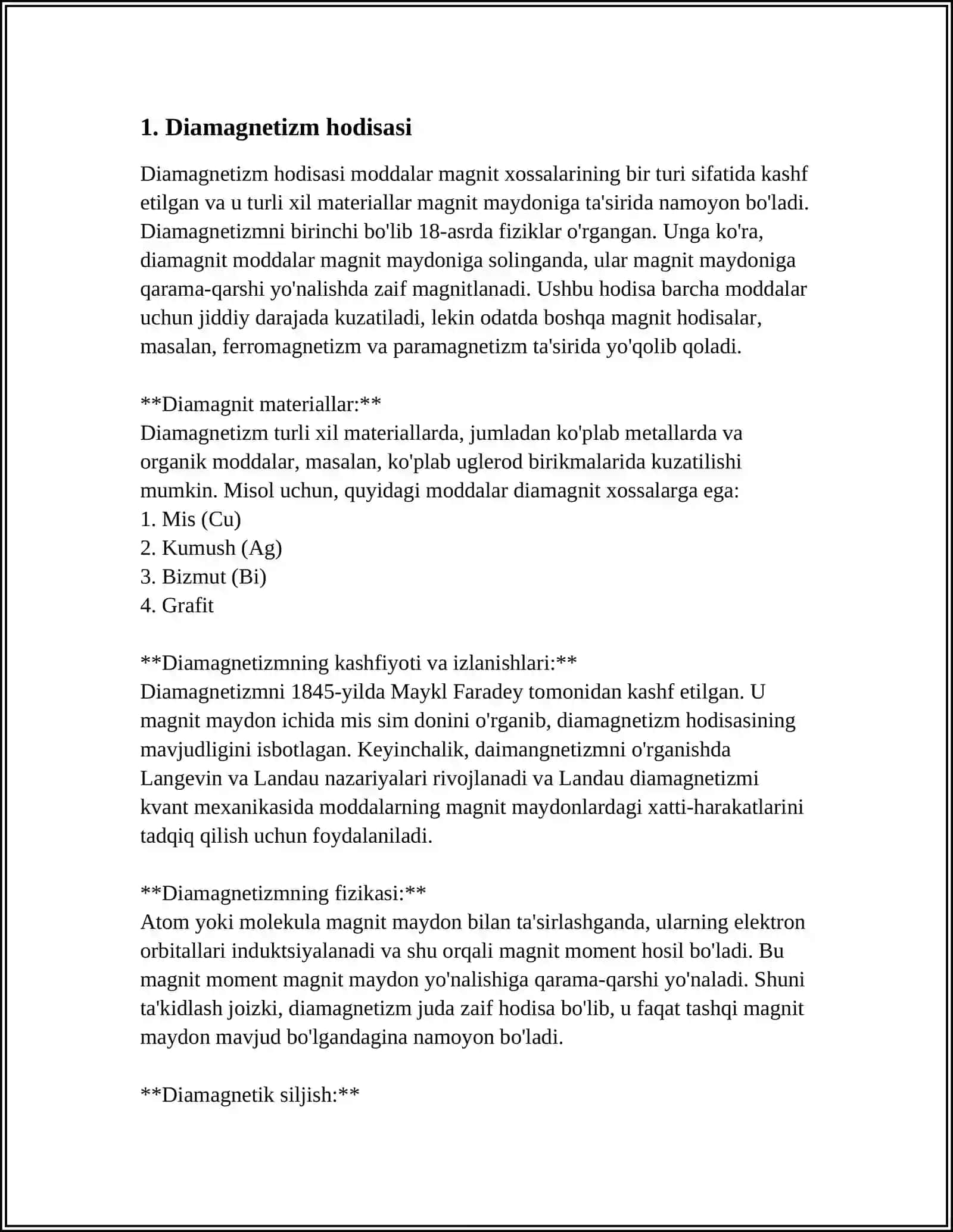 Diamagnetizm hodisasi 3