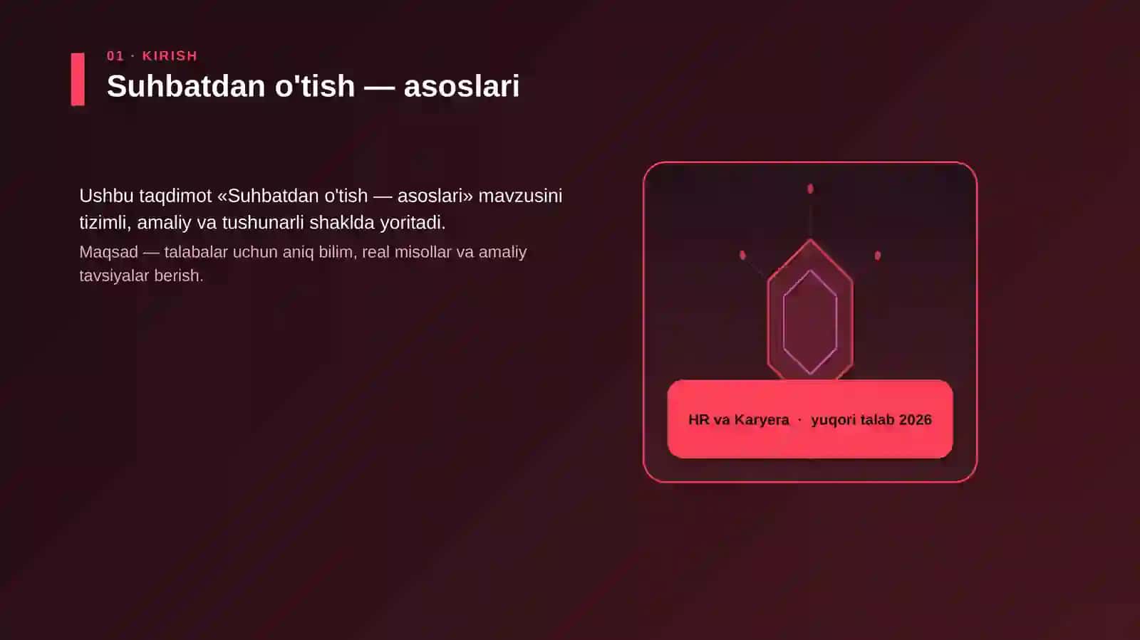 Suhbatdan o'tish — asoslari 3
