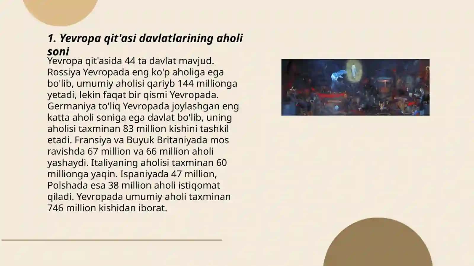 Yevropa qit'asi hududlarining aholi sonini taqqoslash 3