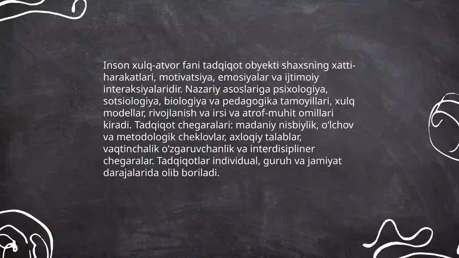 Inson xulq-atvor fanining tadqiqoti 3