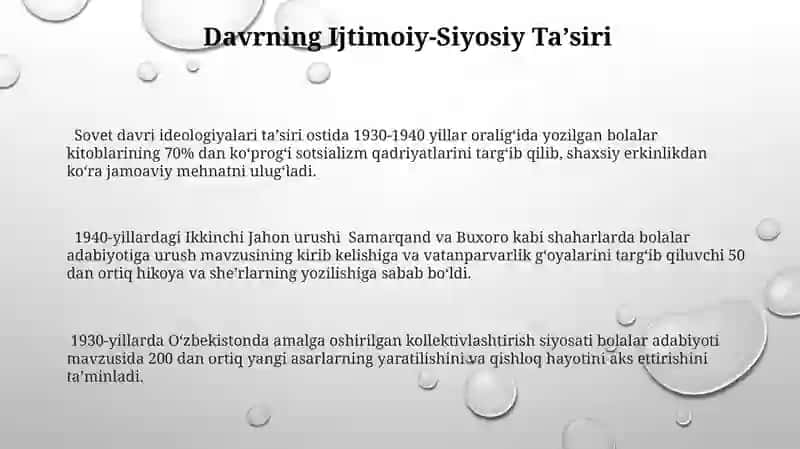 Oʻzbek Bolalar Adabiyotining Paydo Boʻlishi 3