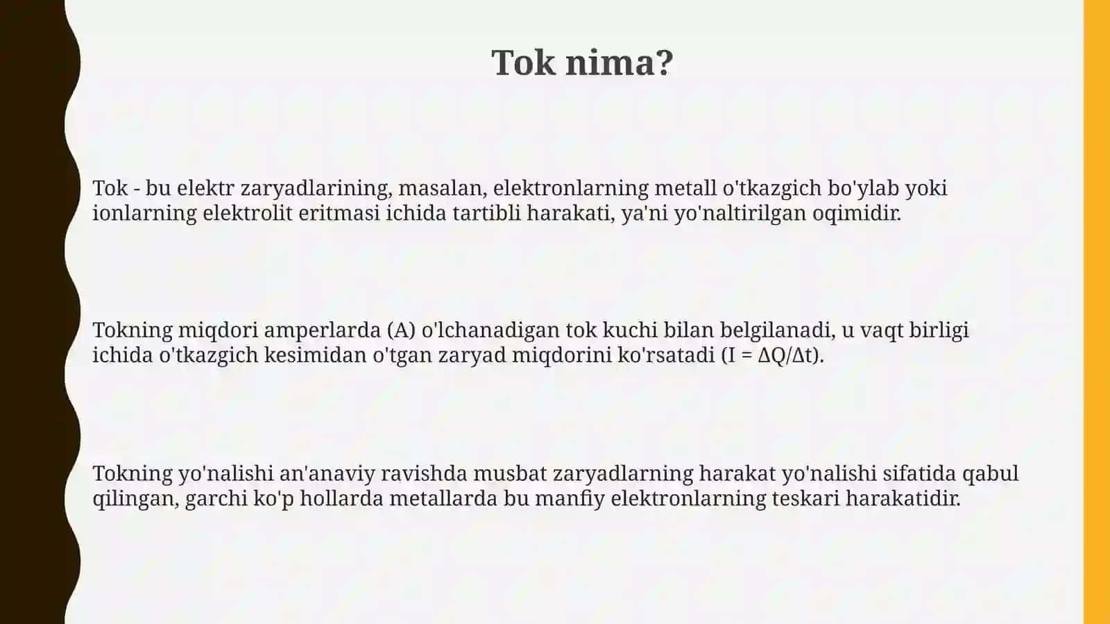 Tok kuchi va tok zichligi 3
