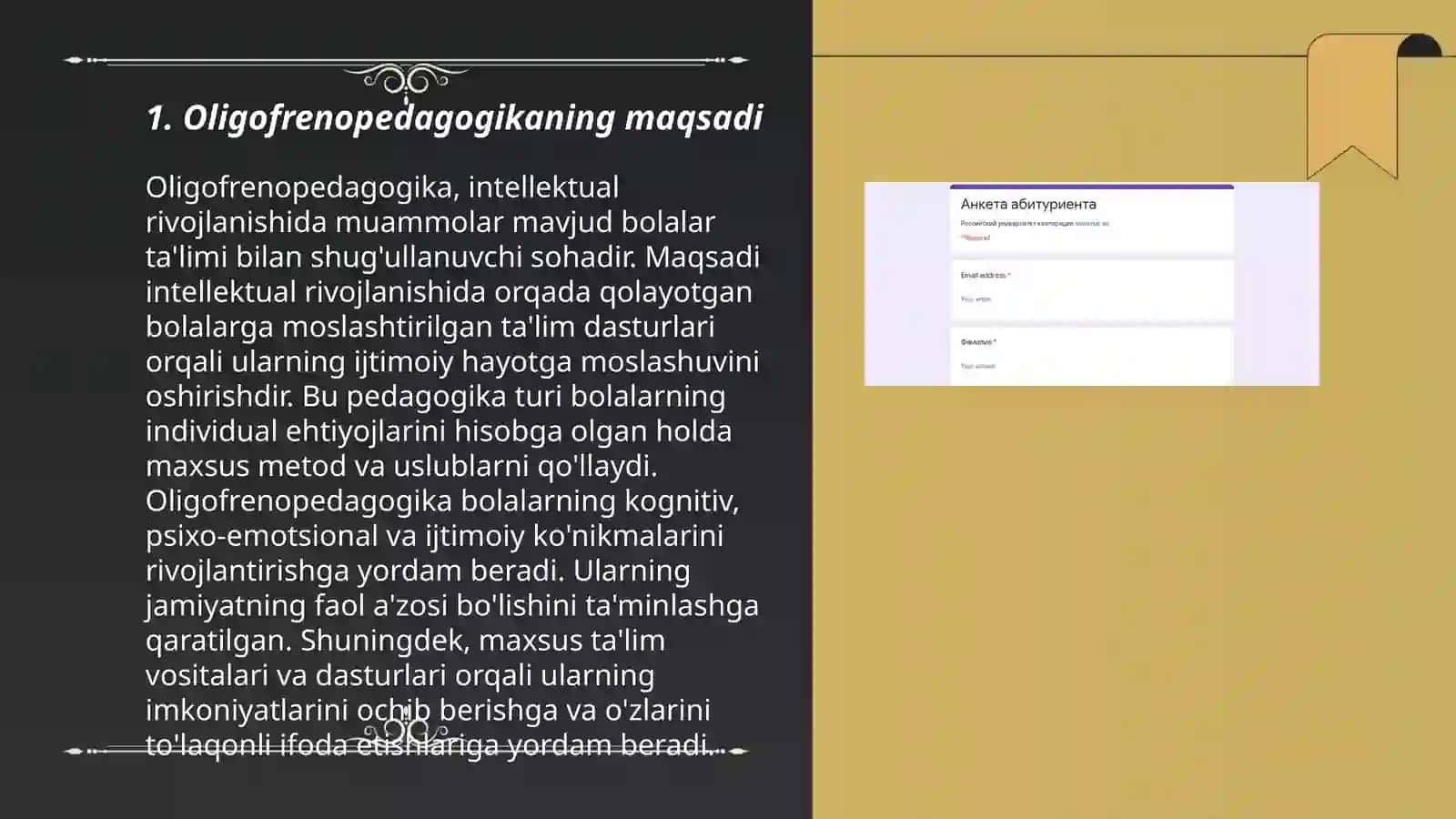 Oligofrenopedagog faoliyati haqida taqdimot 3