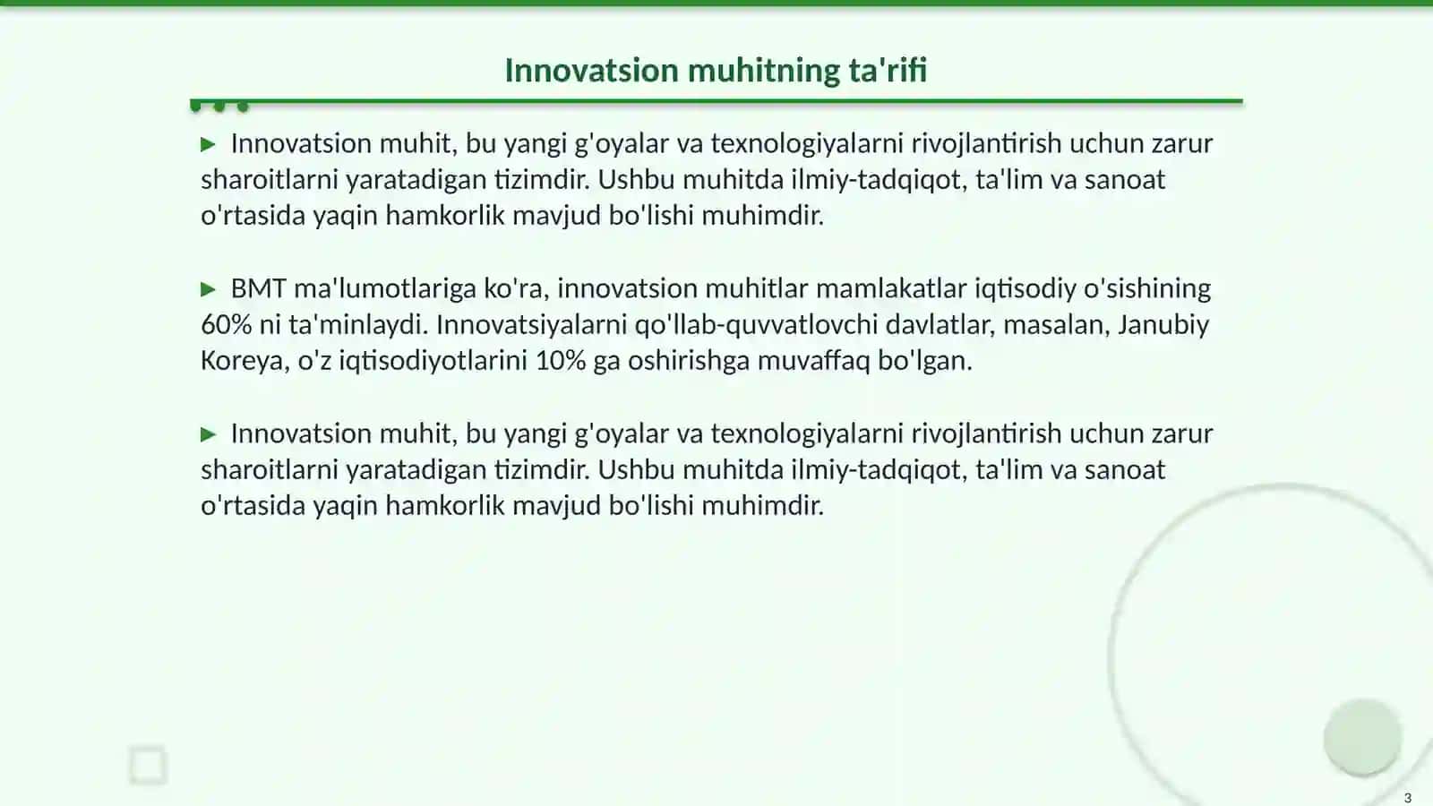 Innovatsion muhit, innovatsion ta’lim 3