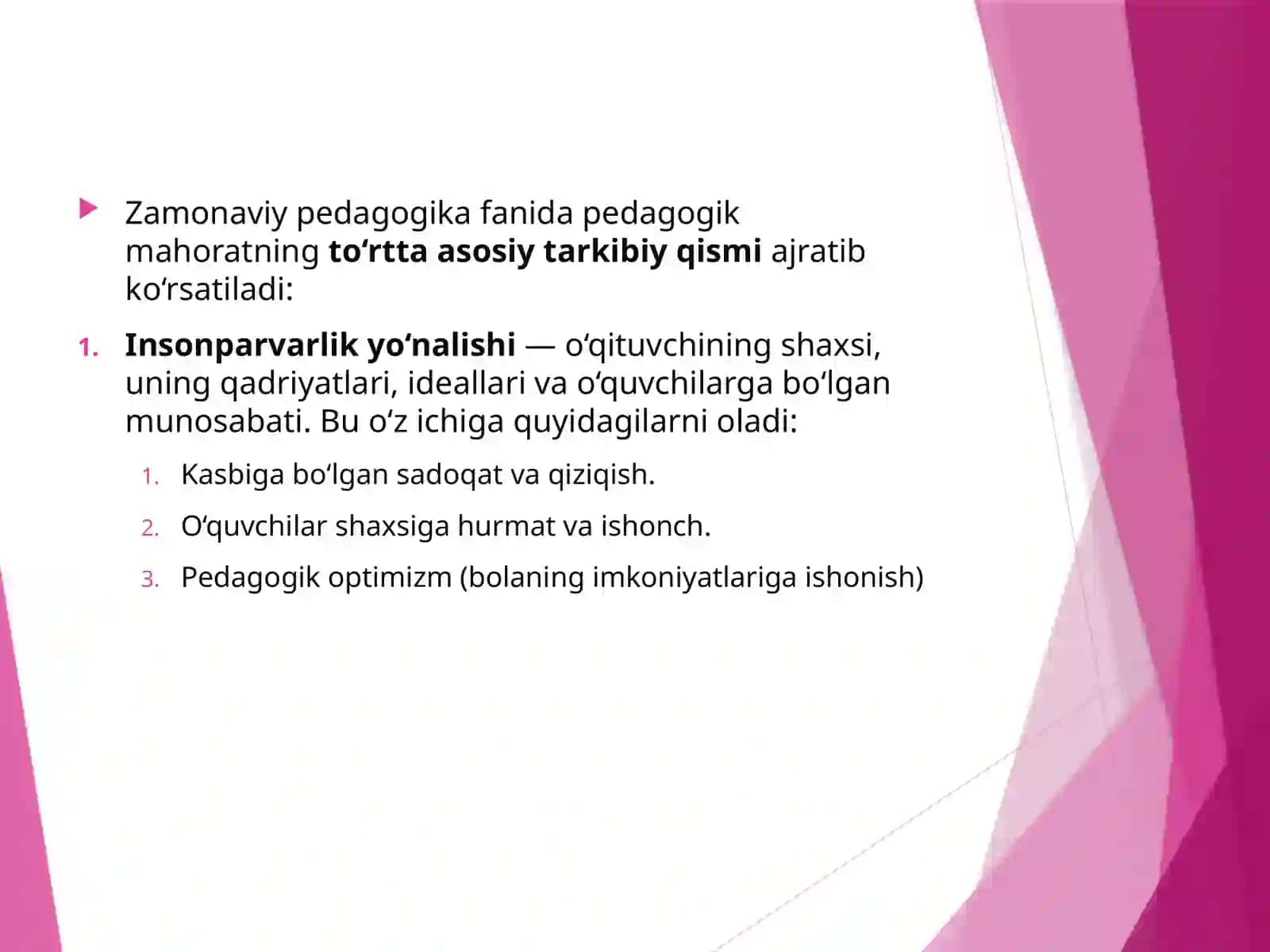 Pedagogik mahoratning tarkibiy qismlari 3