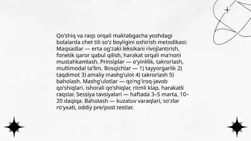 Chet tilida qo'shiq va raqs o'rgatish 3