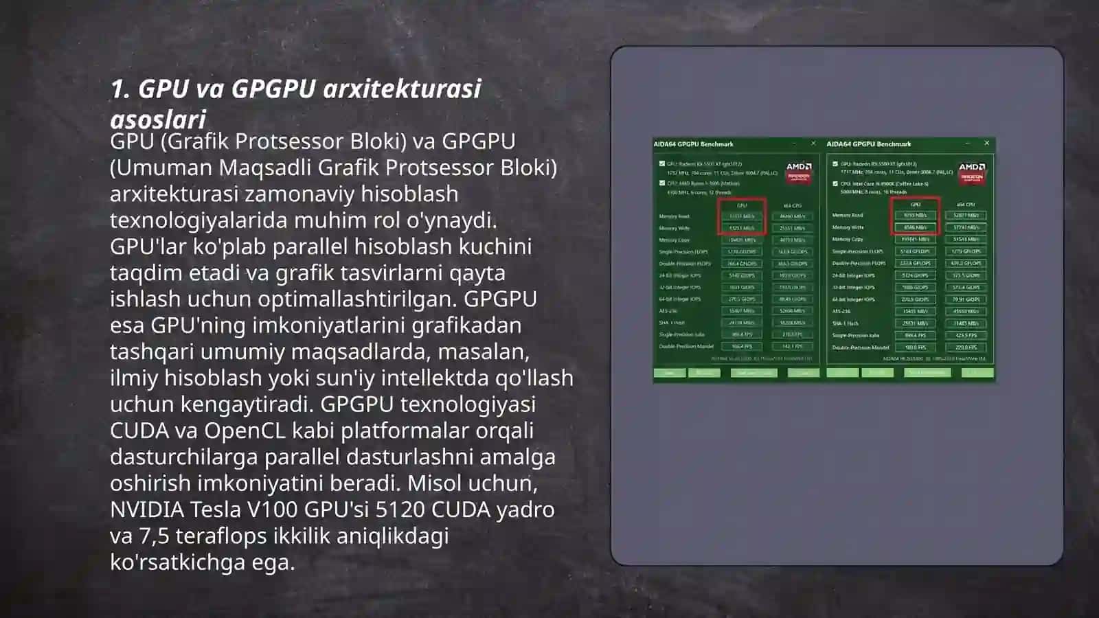 GPU va GPGPU arxitekturasi va o‘zaro ishlash prinsiplari 3