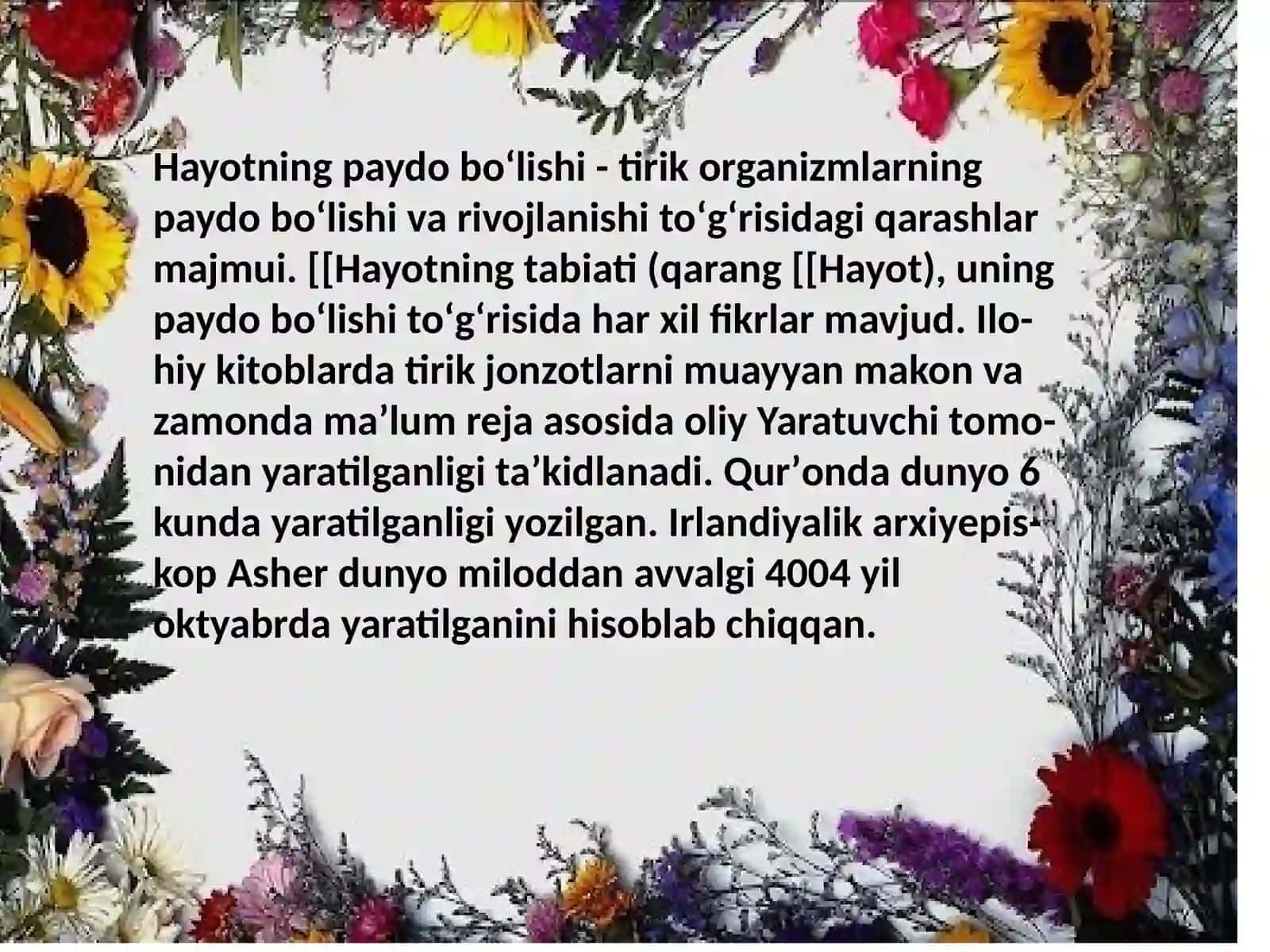 Hayotning paydobo'lishi 3