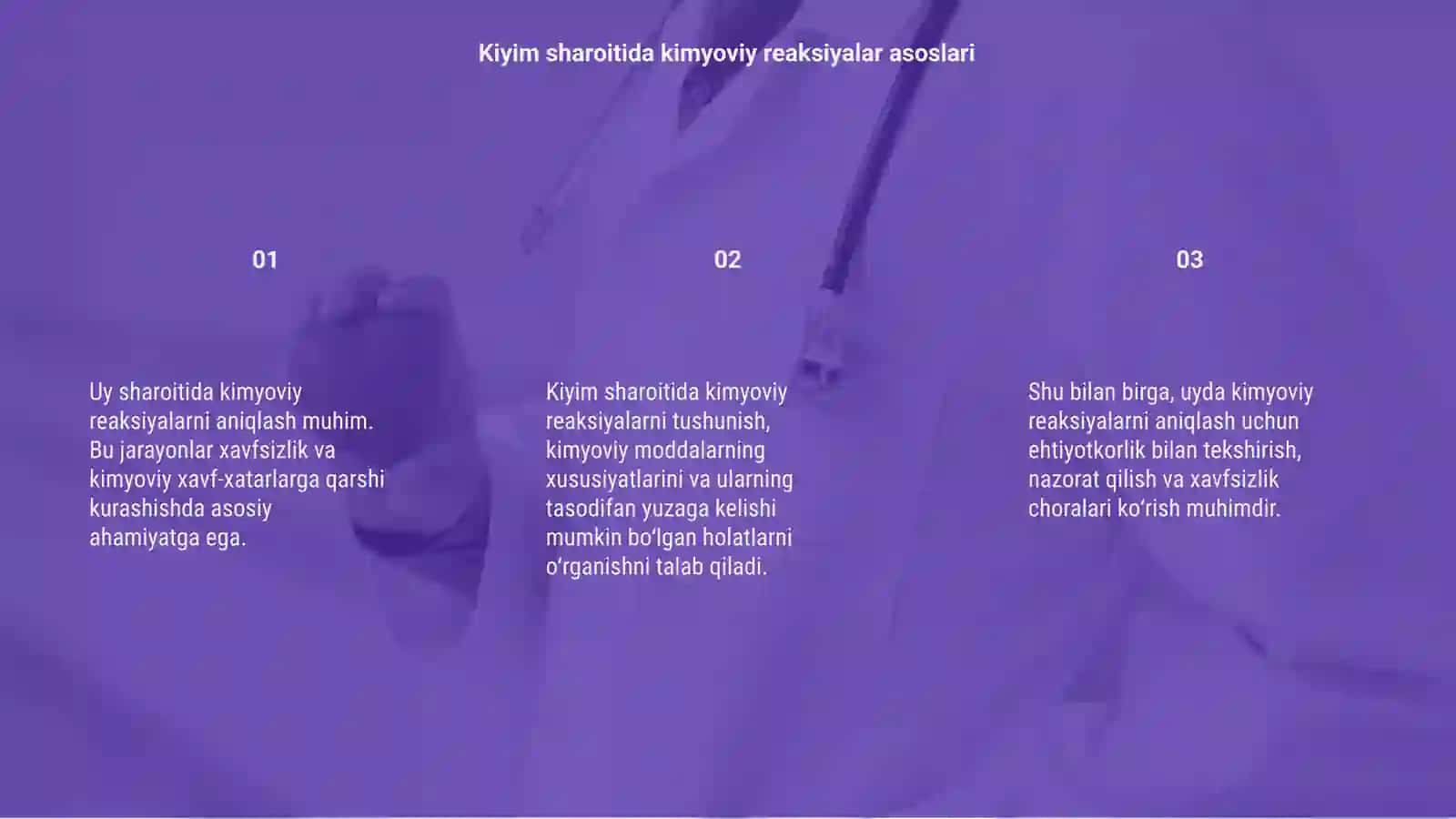 Uy sharoitida kimyoviy reaksiyalarni aniqlash 3
