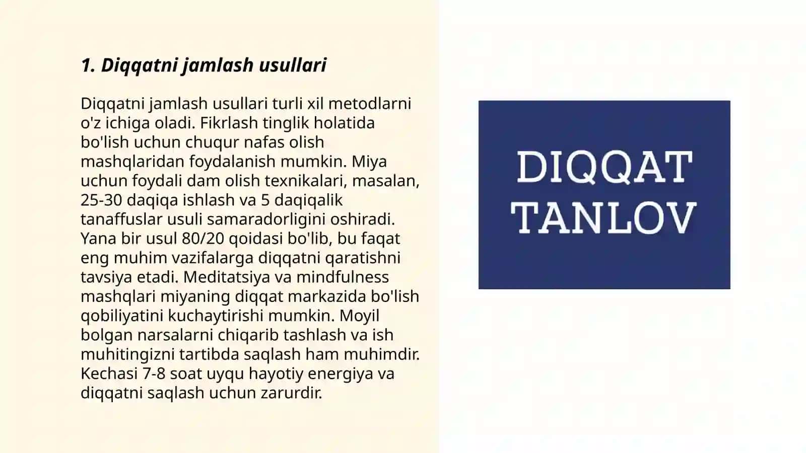Diqqatni jamlash usullari 3