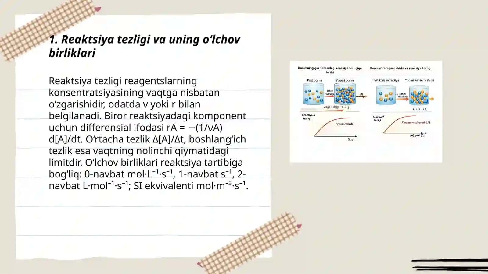Kimyoviy kinetika: harorat, konsentratsiya va bosimning ta'siri 3