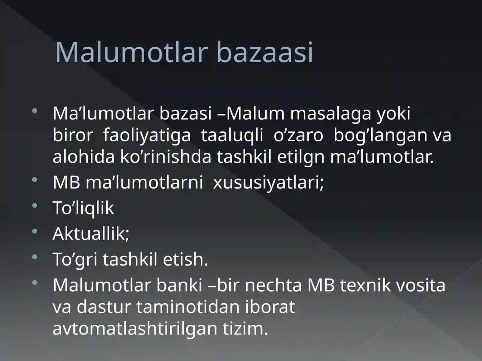 MalumotlarBazasiniBoshqarishtizimi 3