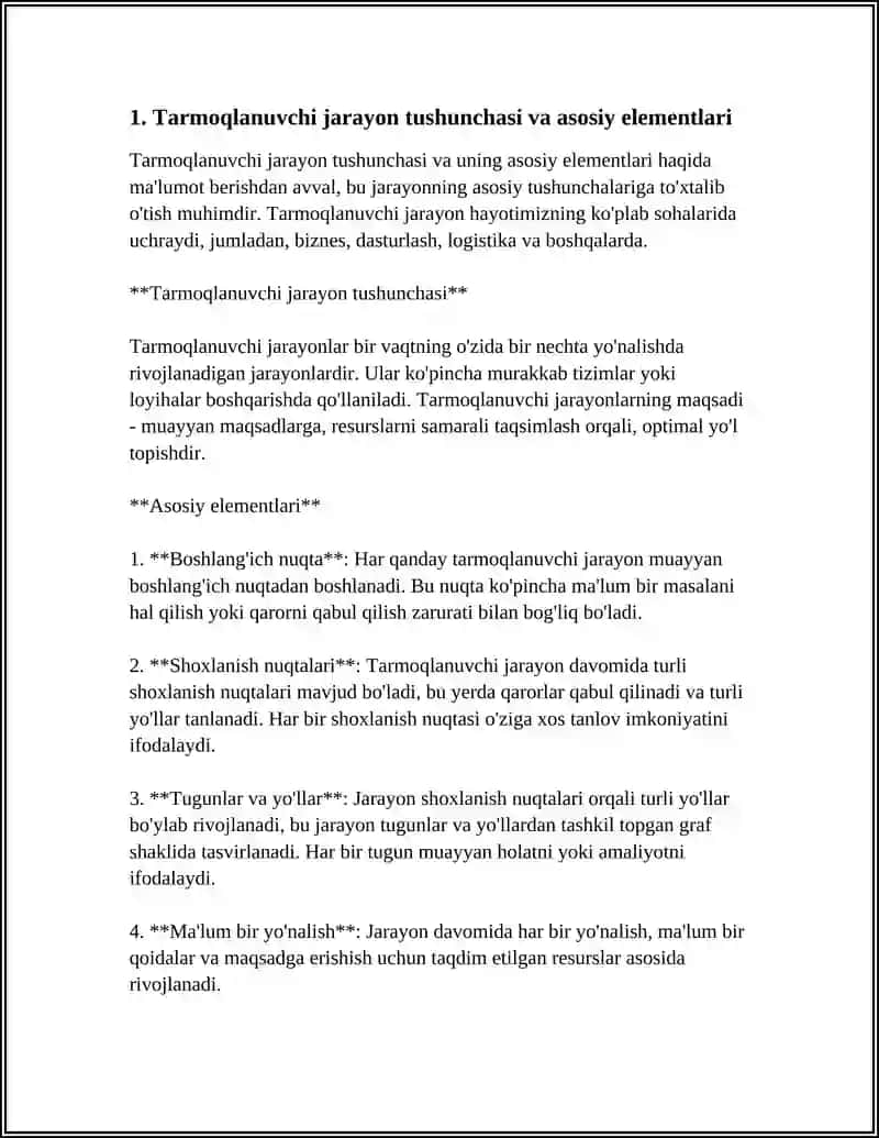 TARMOQLANUVCHI JARAYONLARNI TASHKIL ETISH (ALGORITM VA DASTUR) 3