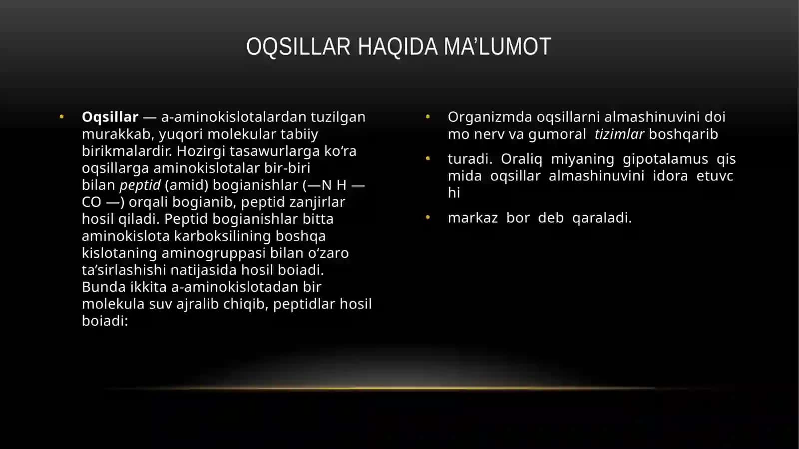 Oqsillar haqida ma'lumot 3