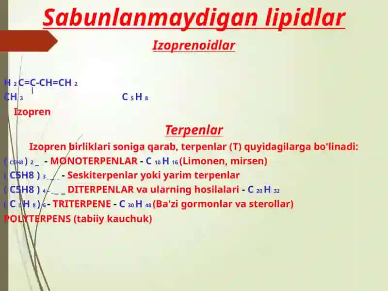 Sabunlanmaydigan lipidlar 3