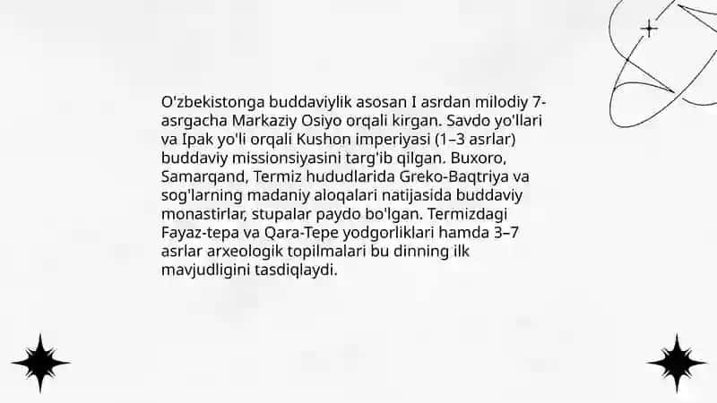 O'zbekistonda buddaviylik dinining tarixiy ildizlari 3