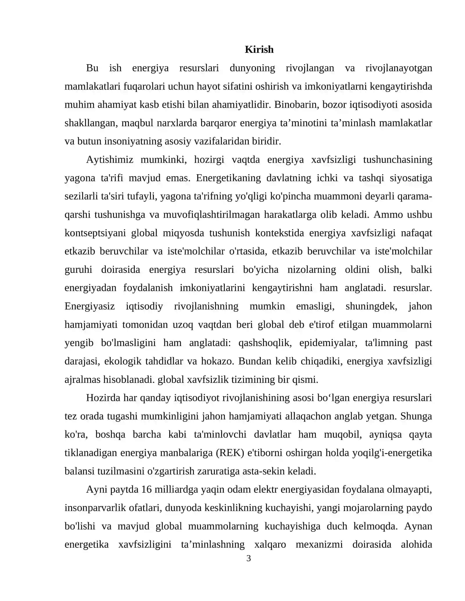 Global energetika muammolarining sabablari va ularni hal qilish yo'llari 3