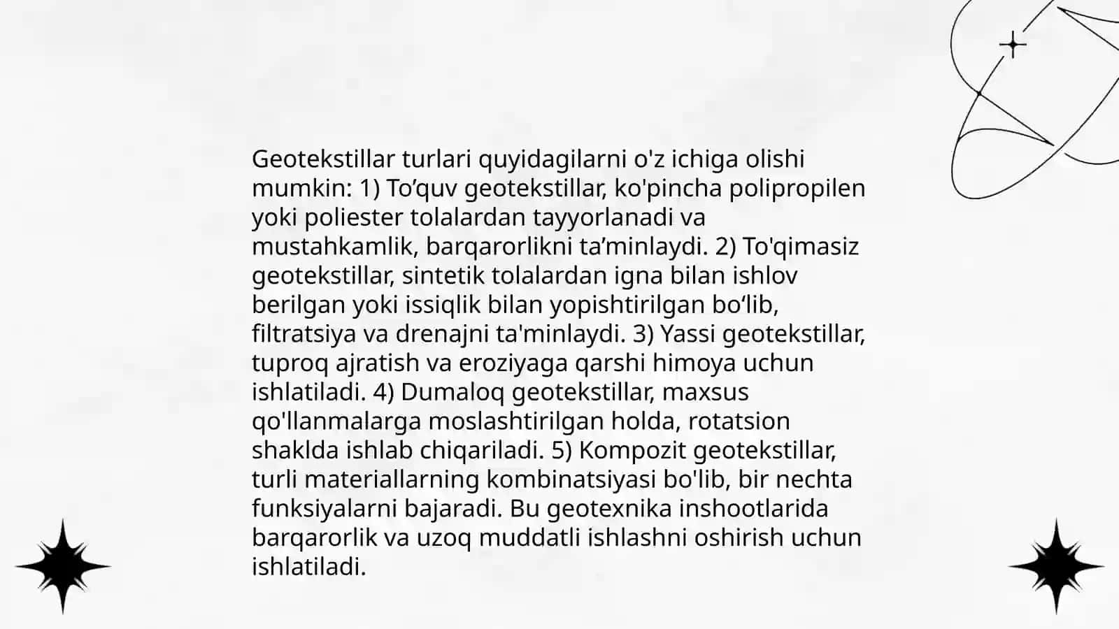 Geotextizimlar tógrisida tushuncha 3