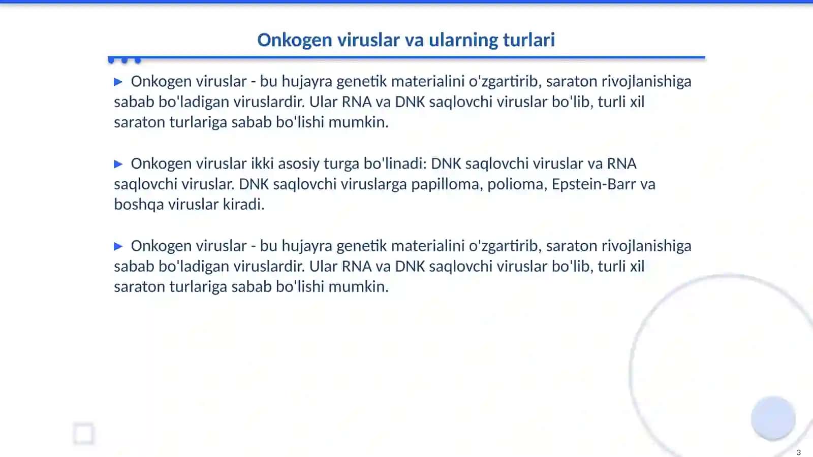 Onkogen viruslarning klassifikasiyasi 3