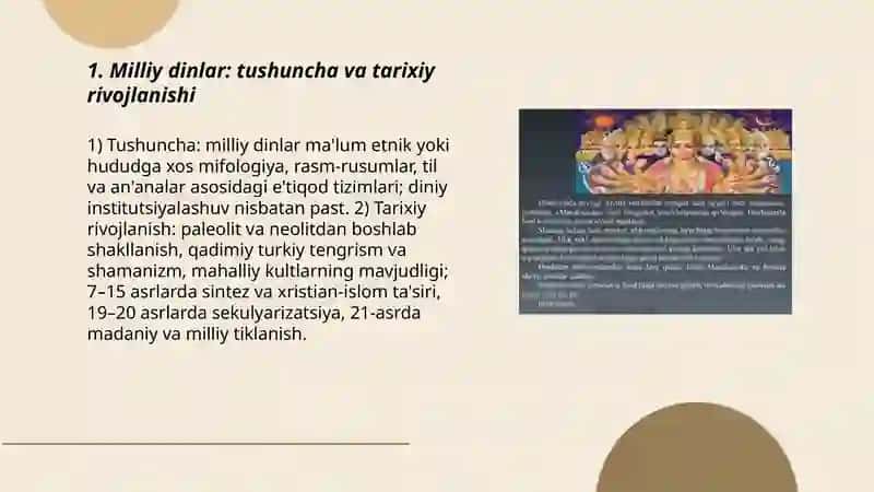 Milliy dinlar: tushuncha va tarixiy rivojlanishi 3