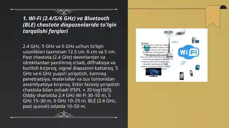 Wi-Fi va Bluetooth tizimlarida to'lqin tarqalishi va energiya sarfi 3