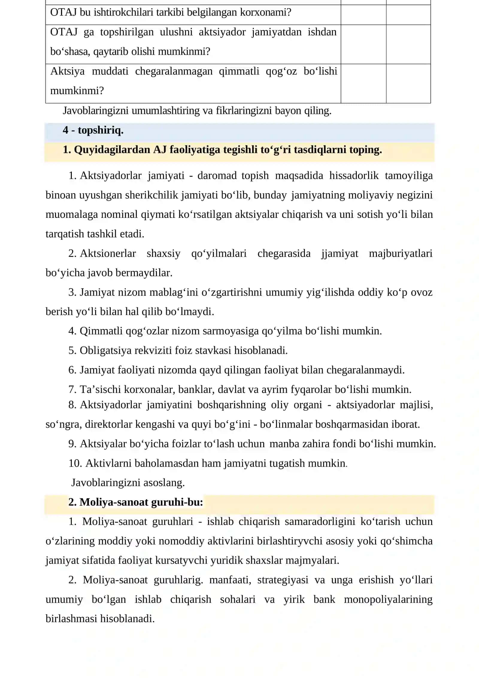 Tadbirkorlik faoliyatining turlari va shakllari 3