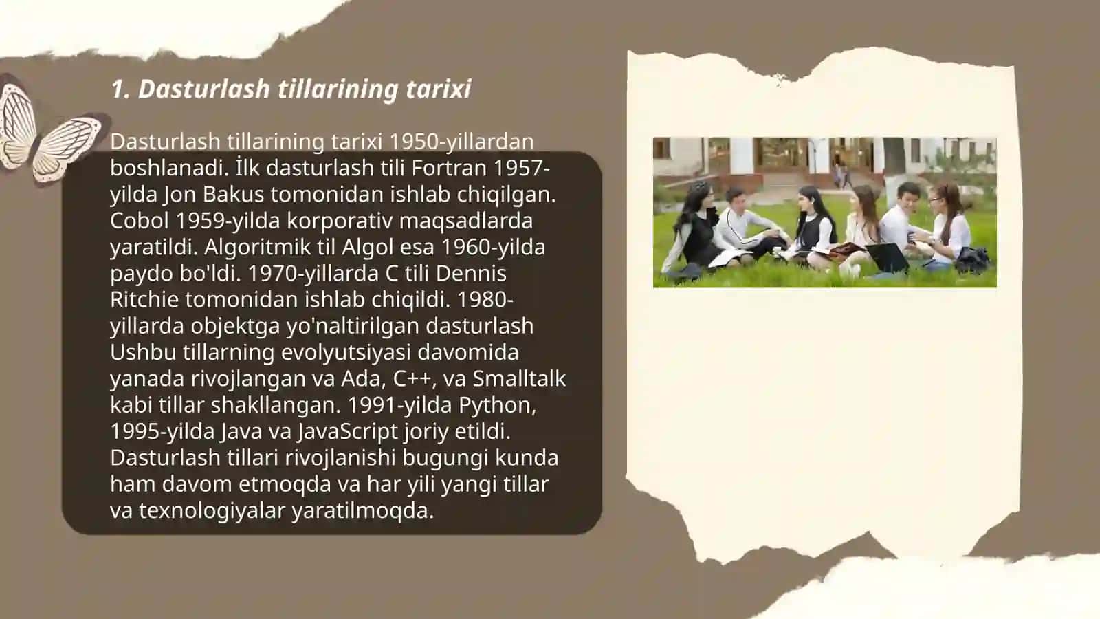Dasturlash tillarini o'rganish va qullangan adabiyotlarim 3