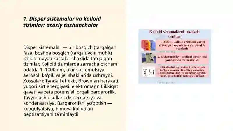 Disper sistemalar va kolloid tizimlar 3
