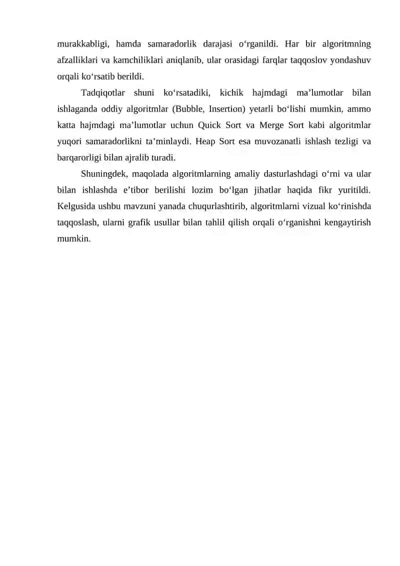 Saralash  algorritmlarida vaqt murakkabligi tahlili 3