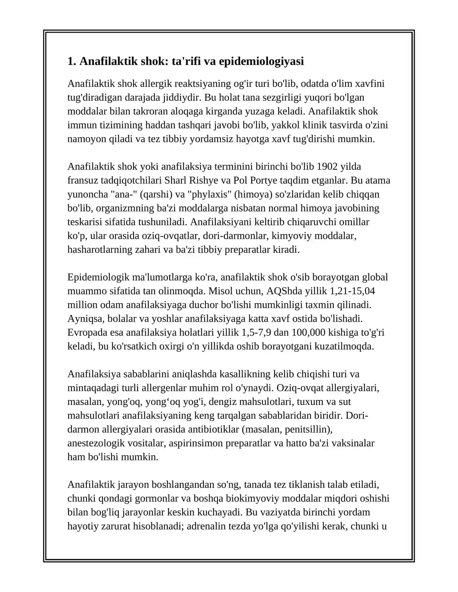 ANAFILAKTIK SHOK VA UNI DAVOLASH 3