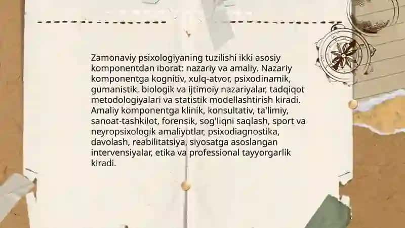 Hozirgi zamon psixologiyasining tuzilishi va tarmoqlari 3
