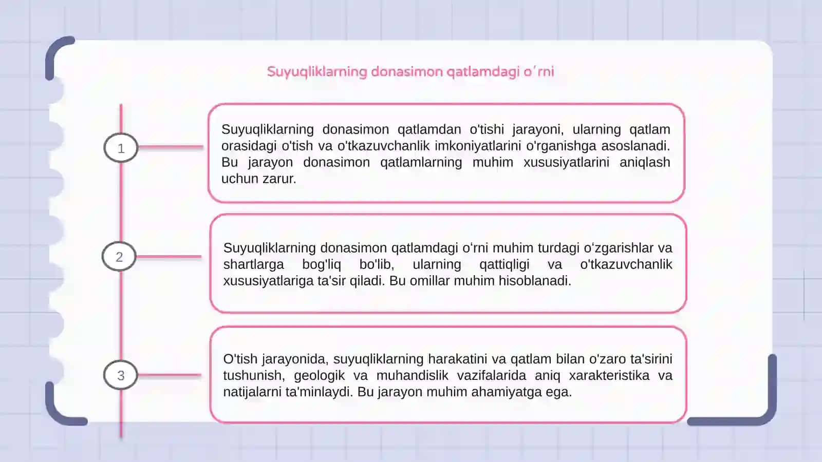 Suyuqliklarning donasimon qatlamdan oʻtishi 3