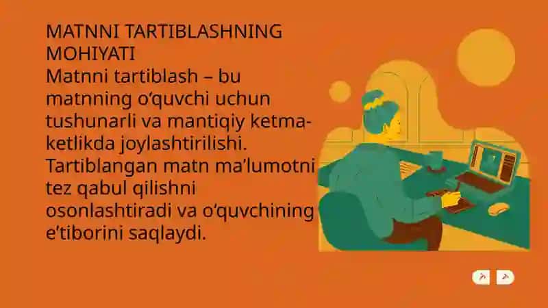 MATNNI TARTIBLASH VA FORMATLASH 3