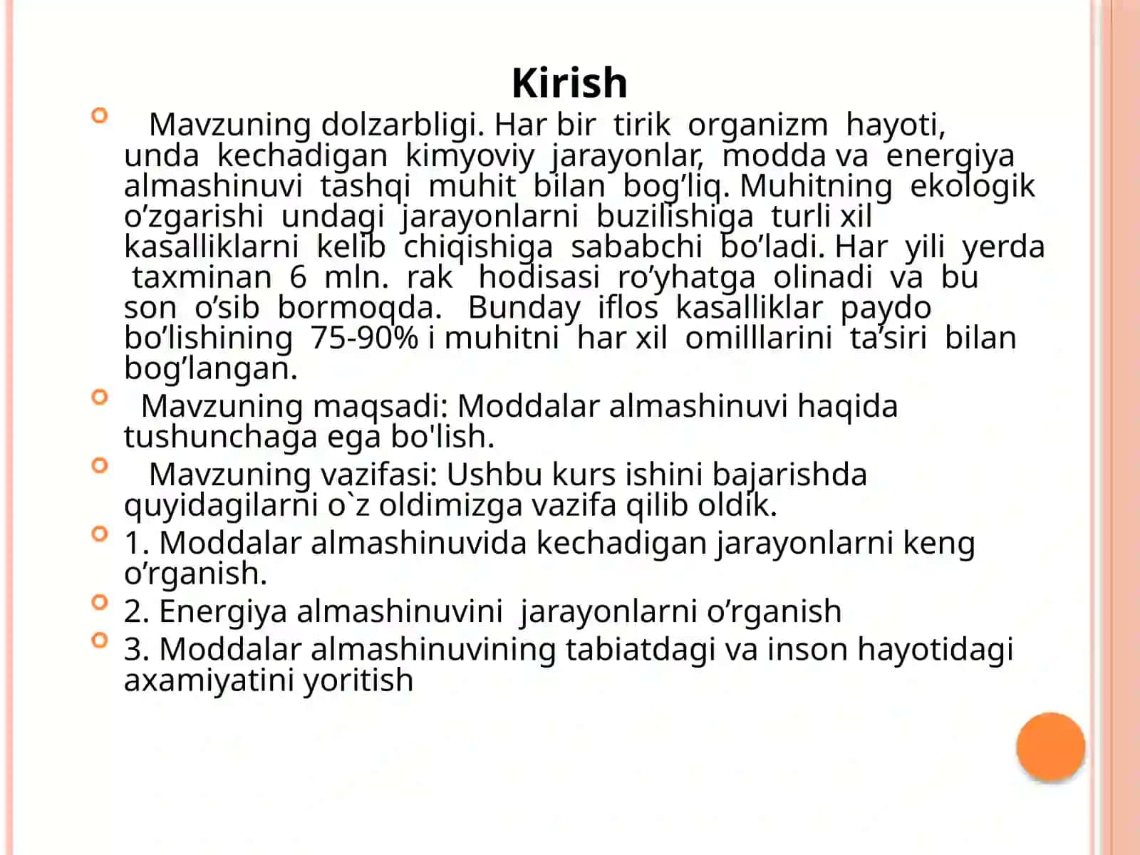 Biokimyo va Molekulyar Biologiya Kurs ishi 3