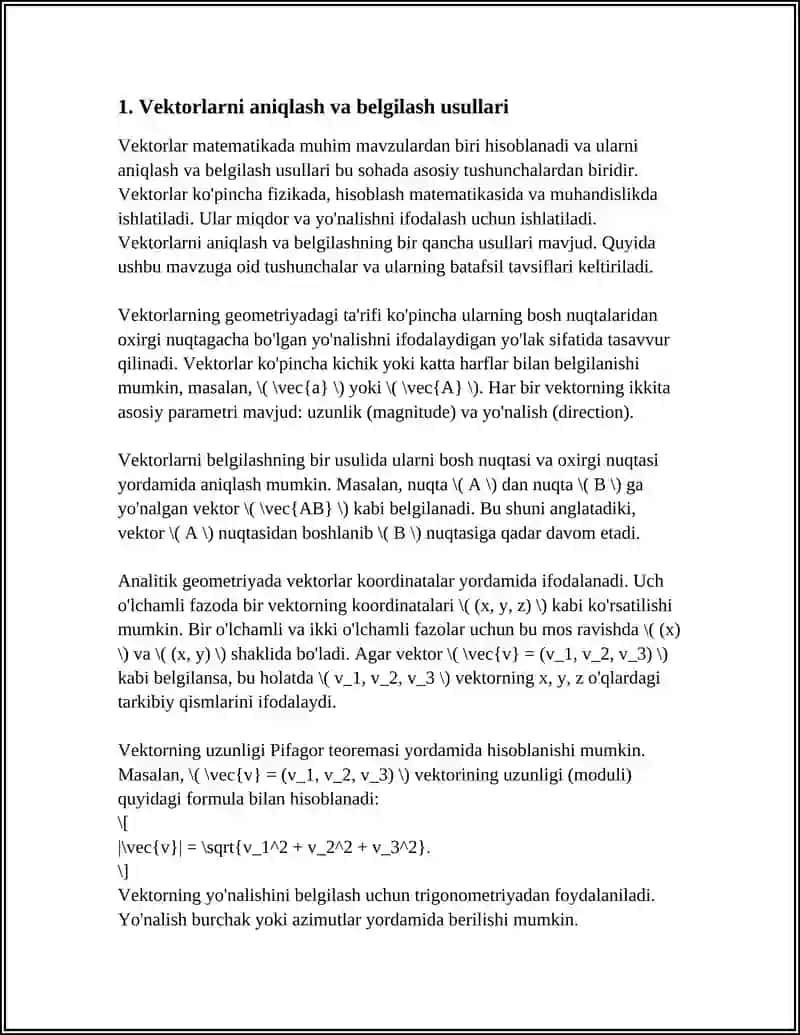 VEKTORLARNI TASHKIL ETISH 3