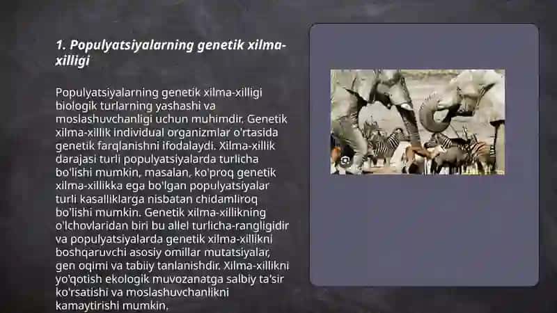 Populyatsiyalarning xususiyatlari 3