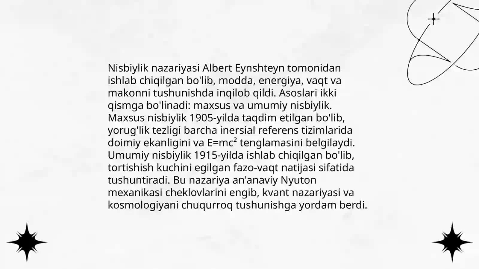 Nisbiylik nazariyasi 3
