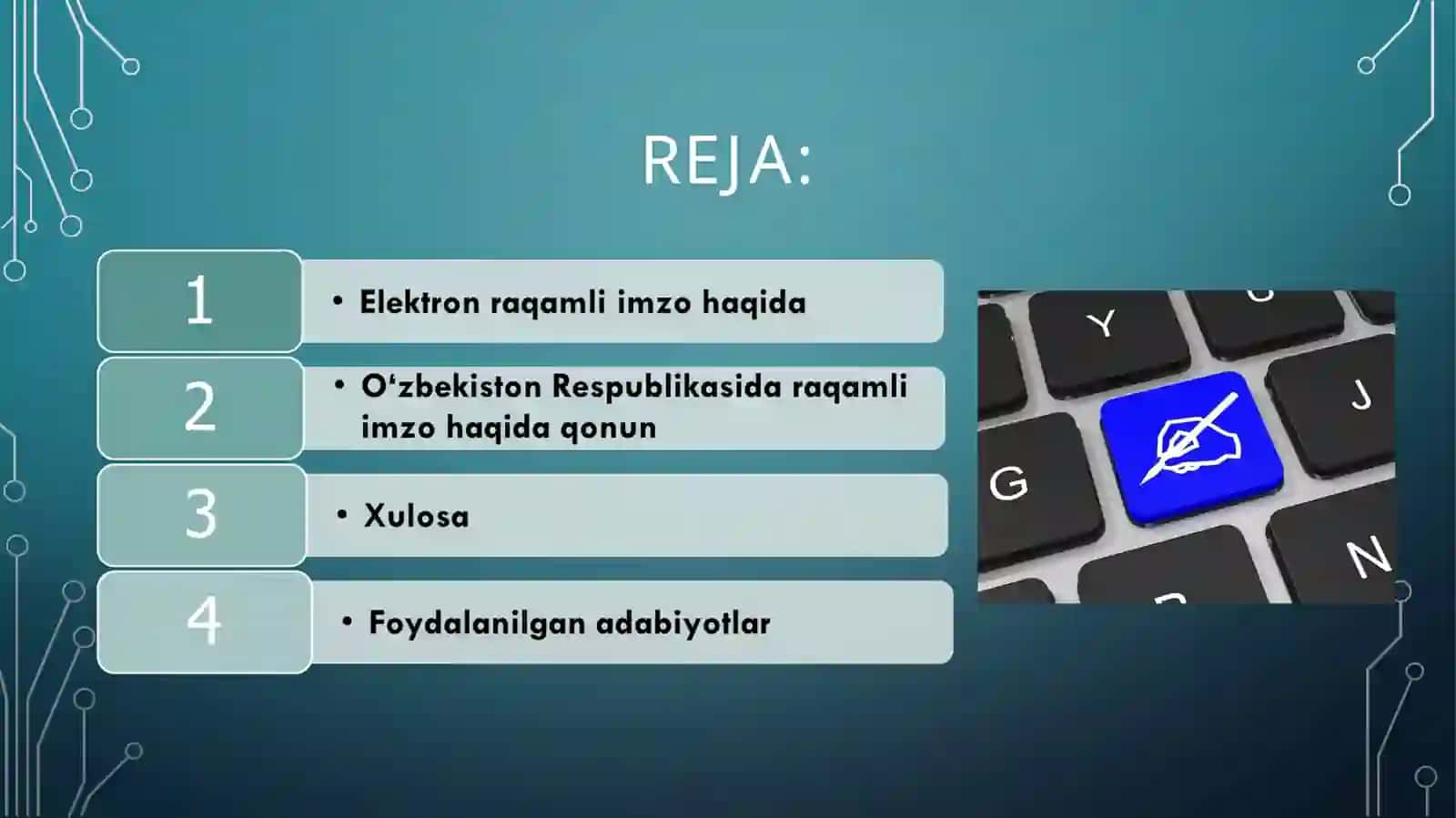 ELEKTRON RAQAMLI IMZO VA UNDAN FOYDALANISH 3