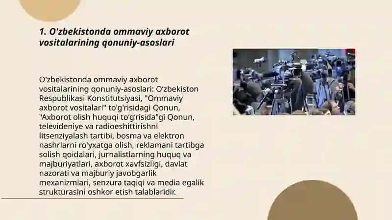O'zbekiston Respublikasida ommaviy axborot vositalarining faoliyati 3
