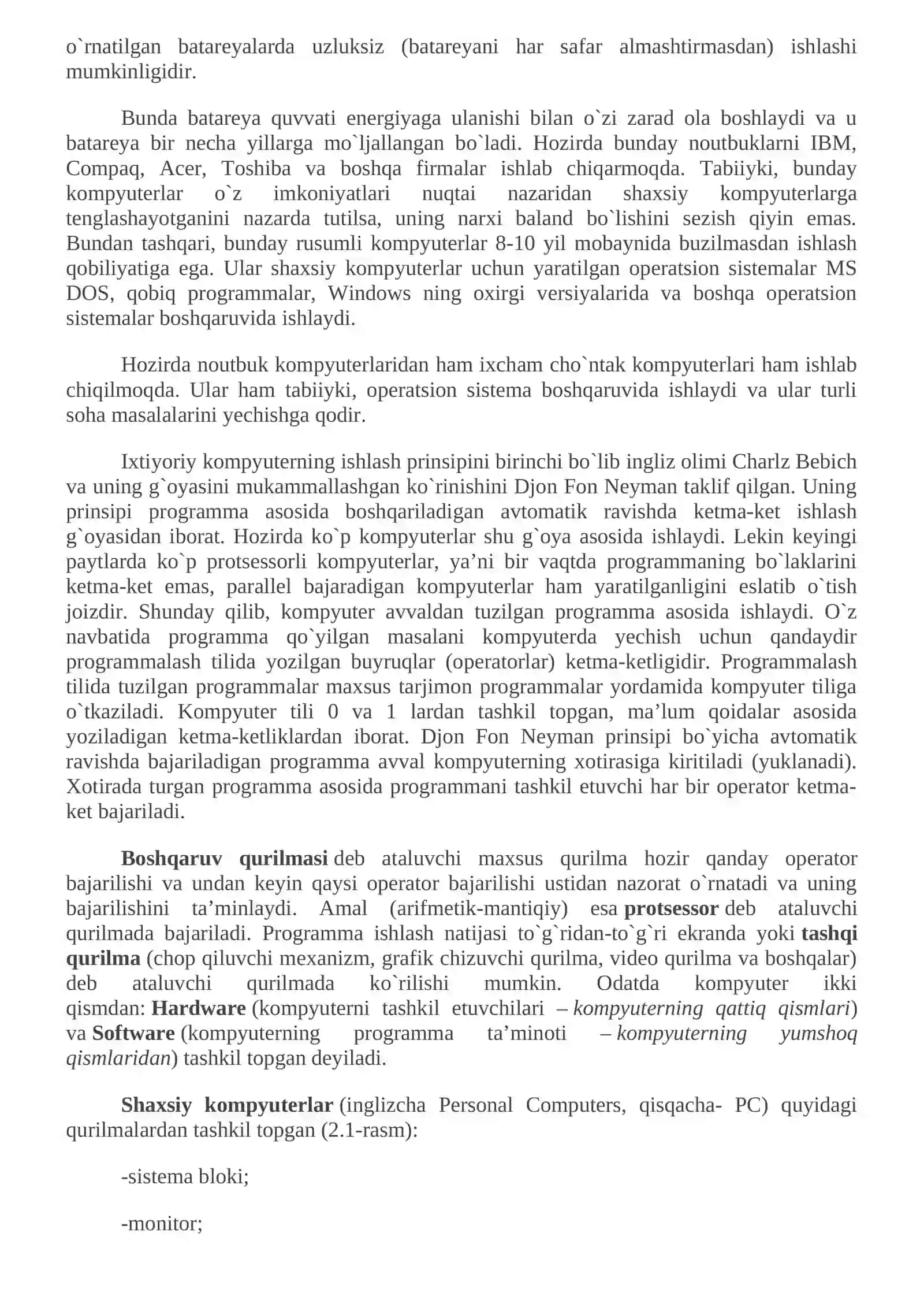 Kompyuterlarning texnik ta’minoti 3