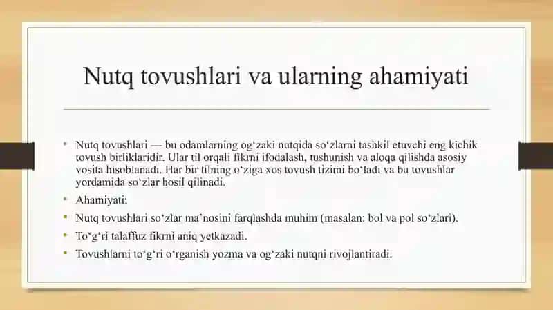 Nutq tovushlarining tasnifi 3