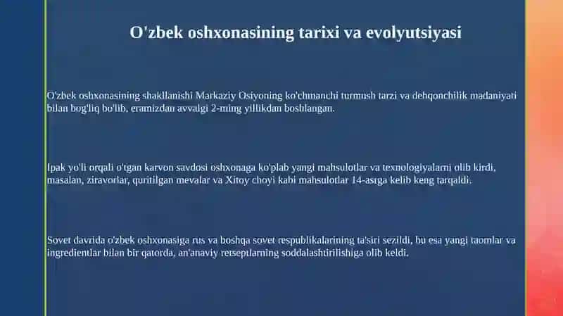 O'zbekxalqining taom tayyorlash an'ansi 3