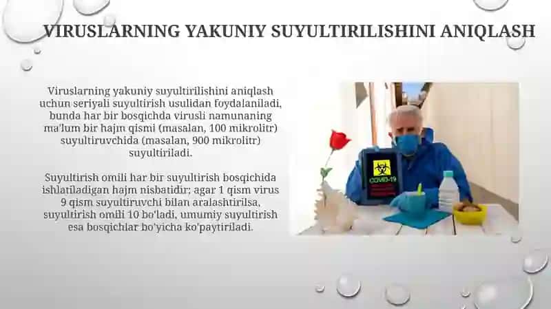 Viruslarning oxirgi suyulish darajasini aniqlash 3
