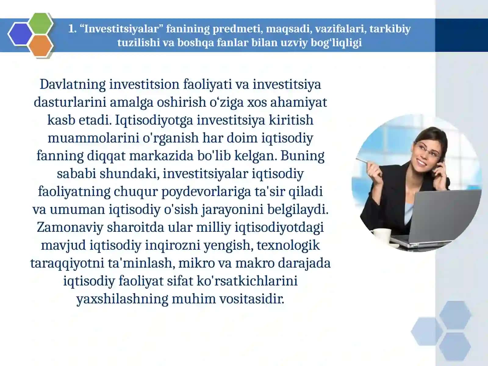 INVESTITSIYALARNING IQTISODIY MAZMUNI VA MOHIYATI 3