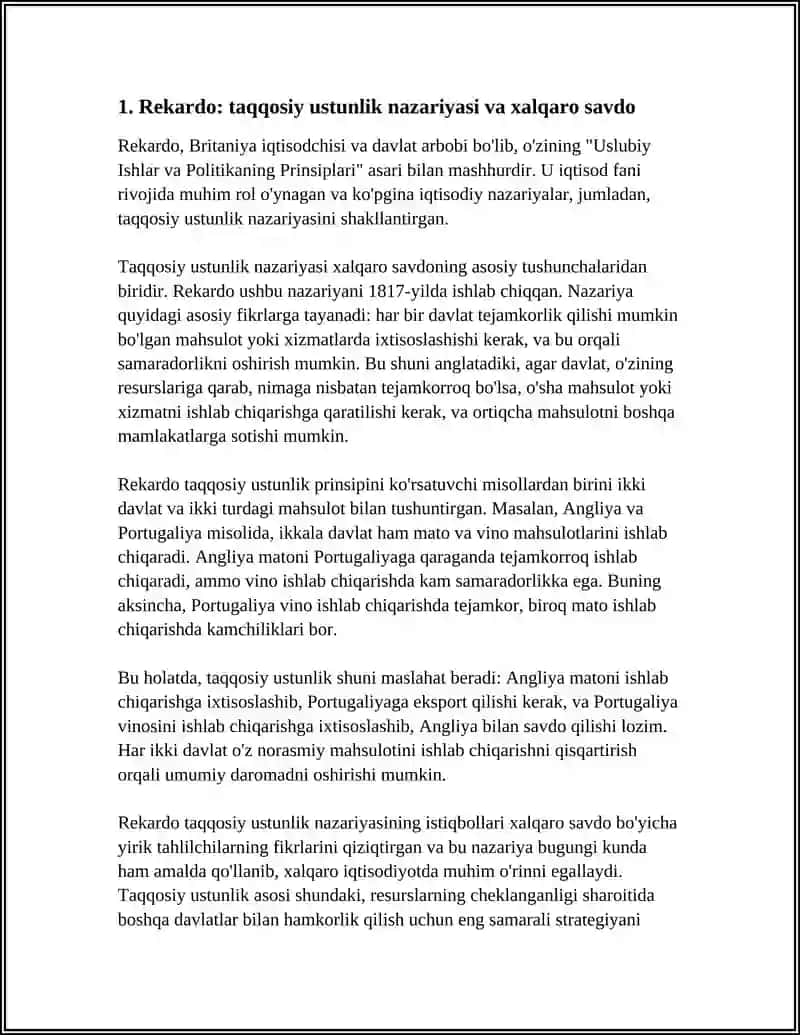 KLASSIK IQISODIYOTLAR. REKARDO MARKUS XYUM 3