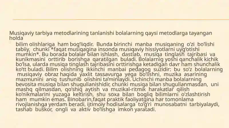 Musiqaviy tarbiya metodlari 3